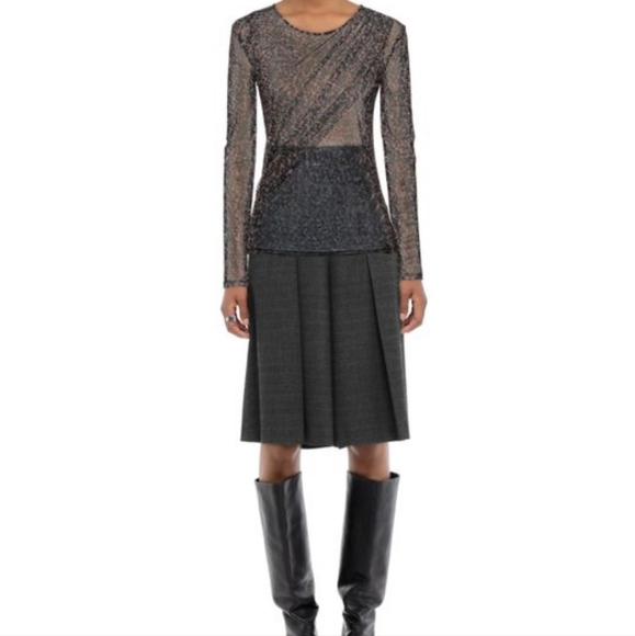 Elegant Shimmer Wrap Blouse - Picture 5 of 7